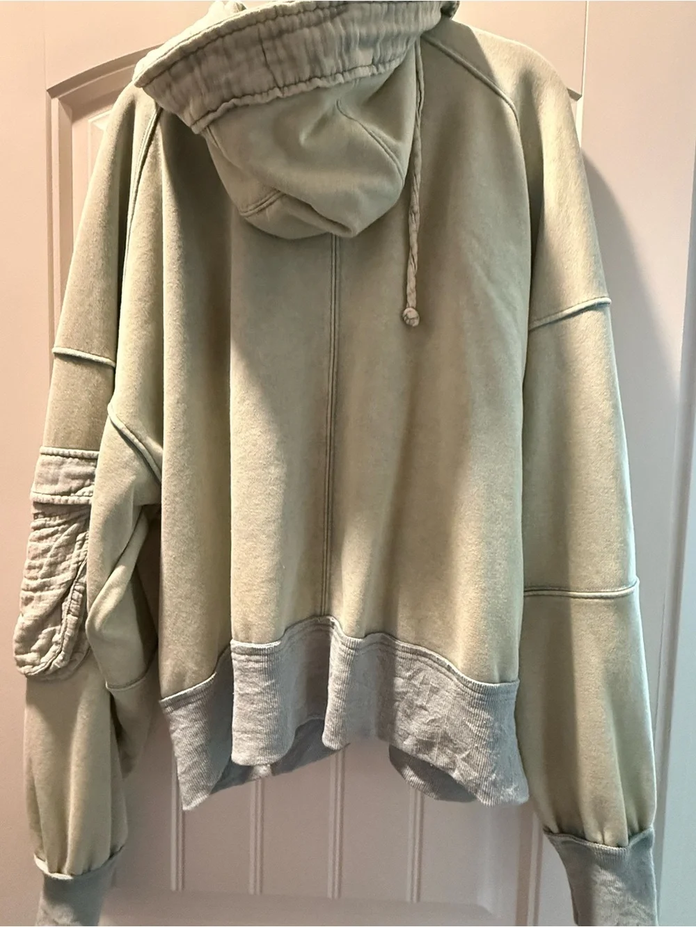 Oli & Hali Light Sage Zip-Front Hooded Bomber Jacket